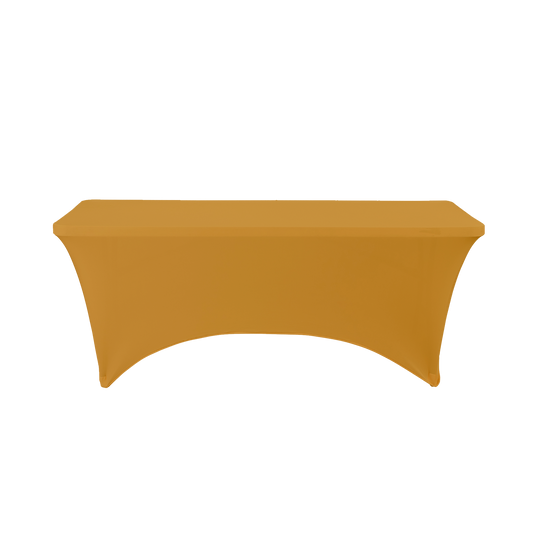 Rectangle Spandex Table Cover - 6 Foot Cover - Gold