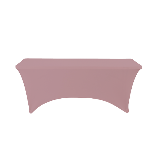 Rectangle Spandex Table Cover - 6 Foot Cover - Mauve