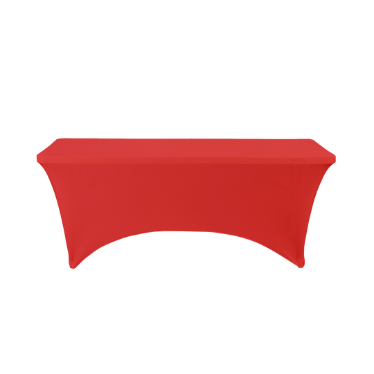 Rectangle Spandex Table Cover - 6 Foot Cover - Red