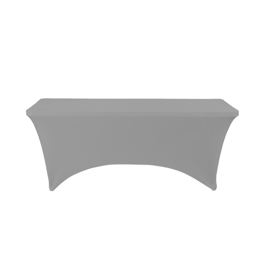 Rectangle Spandex Table Cover - 6 Foot Cover - Silver
