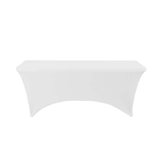 Rectangle Spandex Table Cover - 6 Foot Cover - White