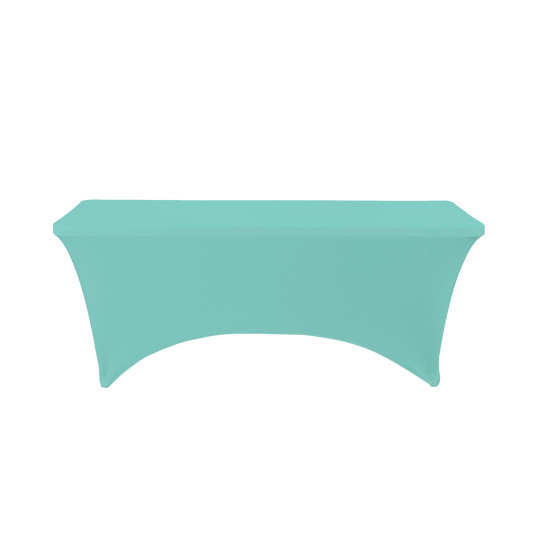 Rectangle Spandex Table Cover - 8 Feet Long - Aqua
