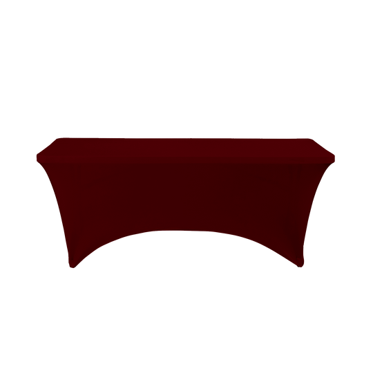 Rectangle Spandex Table Cover - 8 Feet Long - Burgundy