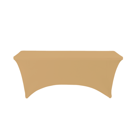 Rectangle Spandex Table Cover - 8 Feet Long - Champagne