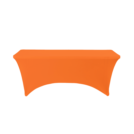 Rectangle Spandex Table Cover - 8 Feet Long - Orange
