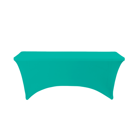 Rectangle Spandex Table Cover - 8 Feet Long - Turquoise