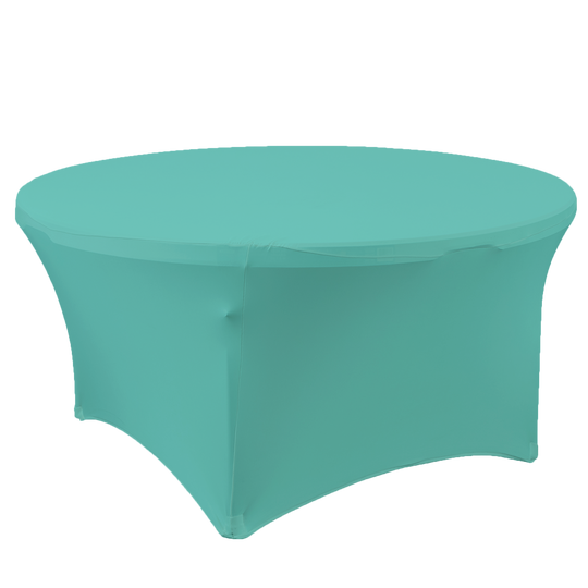 Round Spandex Banquet Table Cover - 60 inch - Aqua
