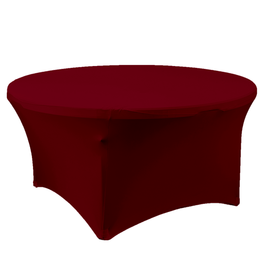 Round Spandex Banquet Table Cover - 60 inch - Burgundy