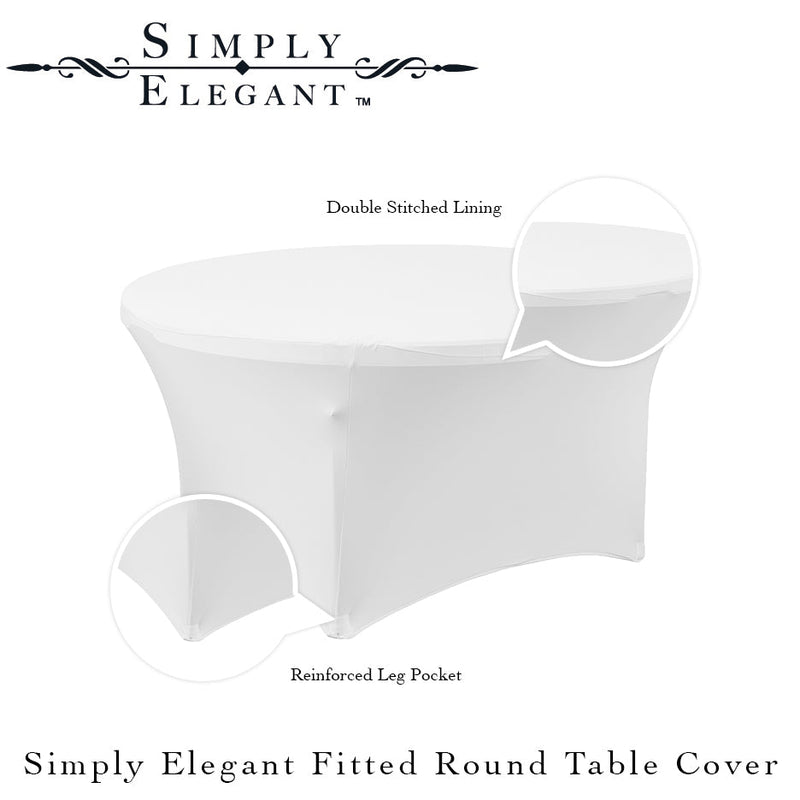 Round Spandex Banquet Table Cover - 72 Inches - Events and Crafts-Simply Elegant