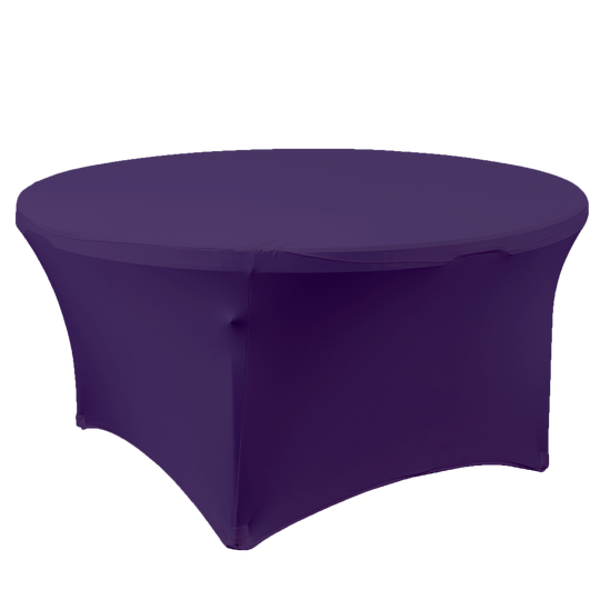 Round Spandex Banquet Table Cover - 60 inch - Purple