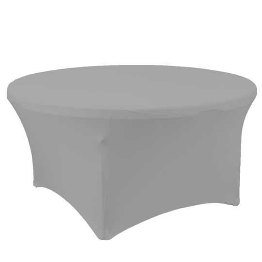 Round Spandex Banquet Table Cover - 60 inch - Silver
