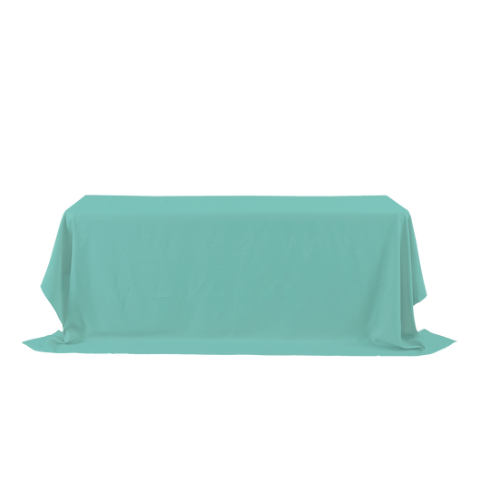 Rectangle Polyester Table Cover - 156 Inches - Aqua