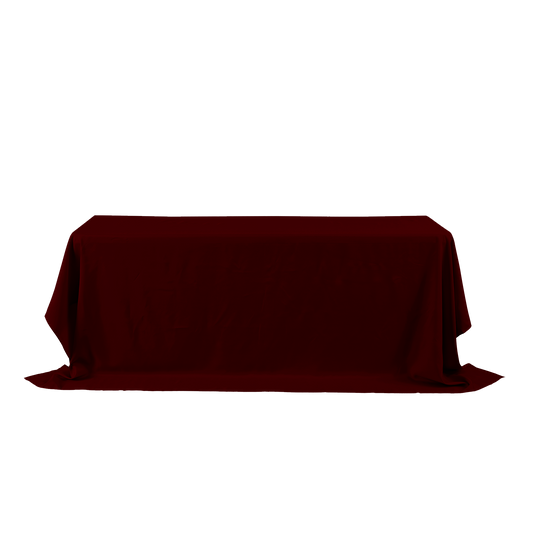Rectangle Polyester Table Cover - 156 Inches - Burgundy