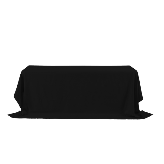 Rectangle Polyester Table Cover - 156 Inches - Black