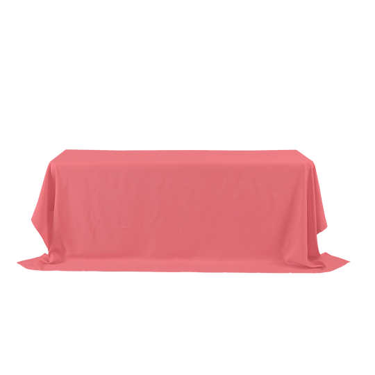 Rectangle Polyester Table Cover - 156 Inches - Coral