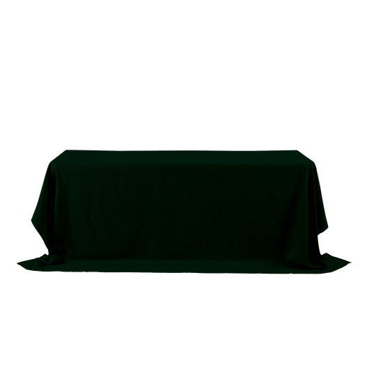 Rectangle Polyester Table Cover - 156 Inches - Forest Green