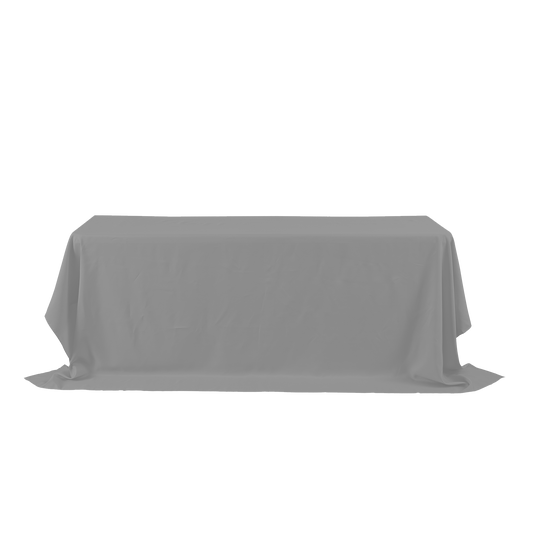 Rectangle Polyester Table Cover - 156 Inches - Silver