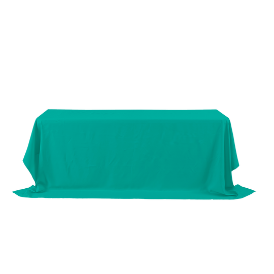 Rectangle Polyester Table Cover - 156 Inches - Turquoise
