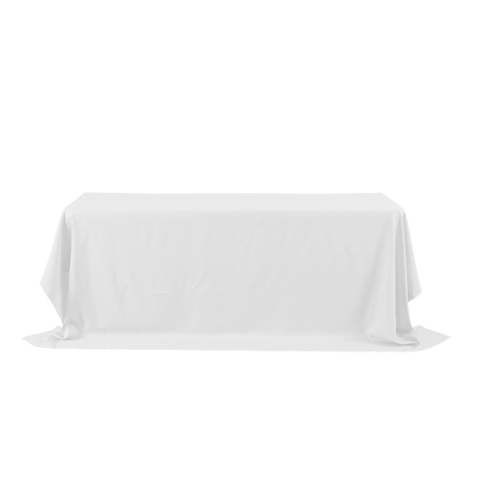Rectangle Polyester Table Cover - 156 Inches - White