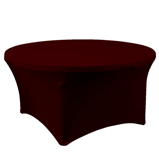 Round Spandex Banquet Table Cover - 72 Inches - Burgundy
