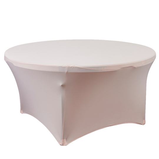 Round Spandex Banquet Table Cover - 72 Inches - Blush