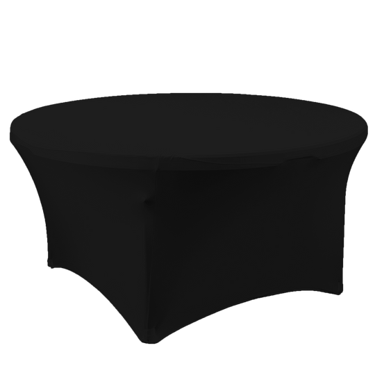 Round Spandex Banquet Table Cover - 72 Inches - Black