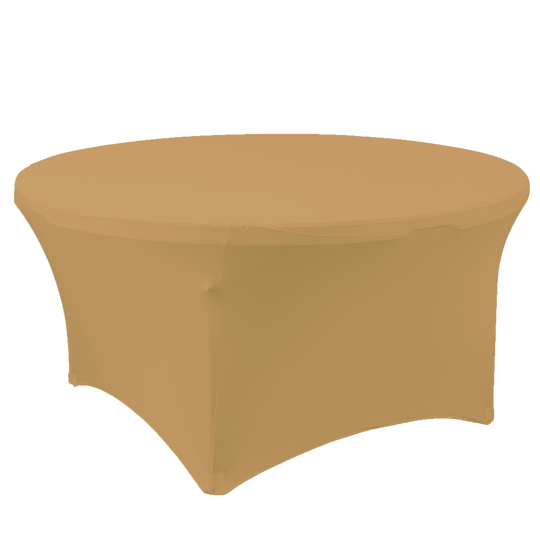 Round Spandex Banquet Table Cover - 72 Inches - Champagne