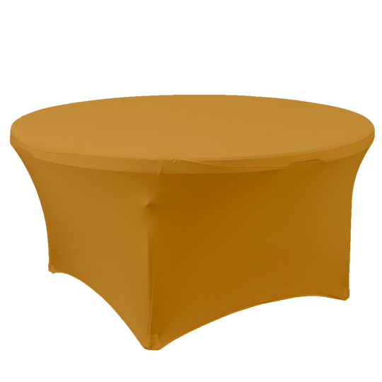 Round Spandex Banquet Table Cover - 72 Inches - Gold