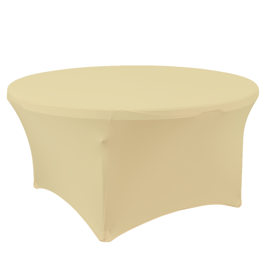 Round Spandex Banquet Table Cover - 72 Inches - Ivory