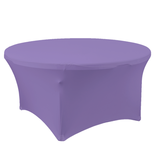 Round Spandex Banquet Table Cover - 72 Inches - Lavender