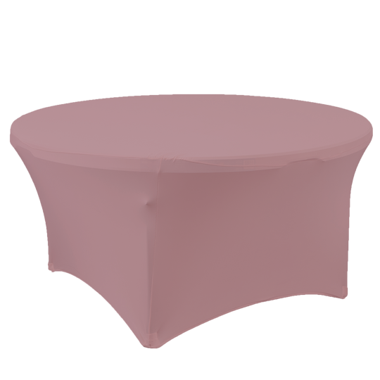 Round Spandex Banquet Table Cover - 72 Inches - Mauve