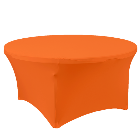Round Spandex Banquet Table Cover - 72 Inches - Orange