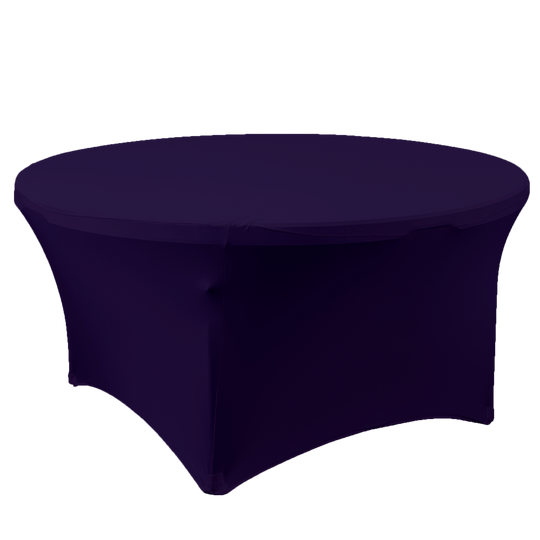 Round Spandex Banquet Table Cover - 72 Inches - Purple