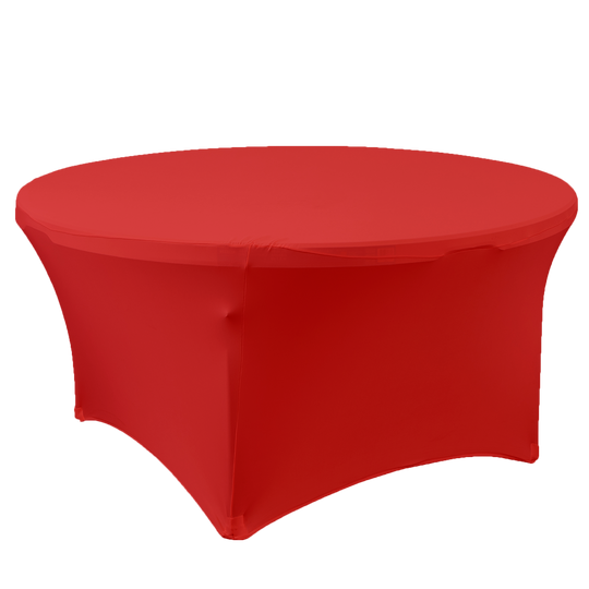 Round Spandex Banquet Table Cover - 72 Inches - Red