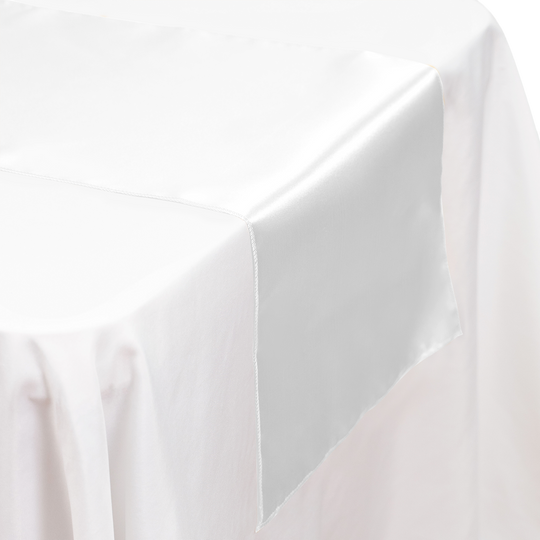 Satin Table Runner - White