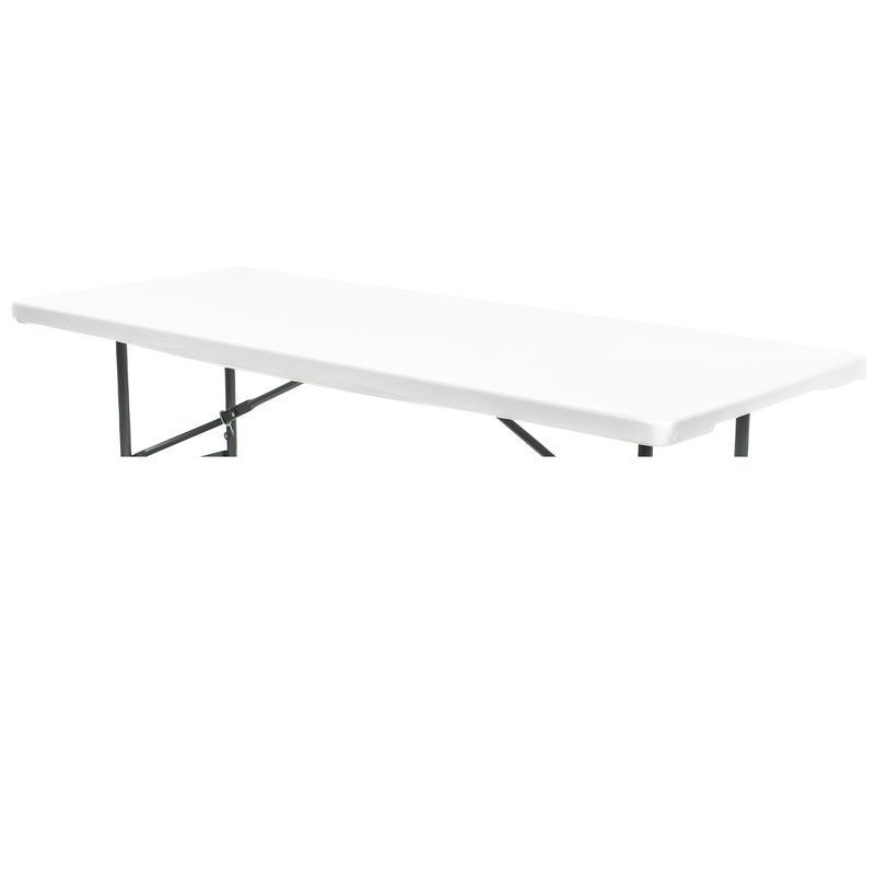 Rectangle Fitted Spandex Tabletop Cover 8FT Table - White - Events and Crafts-Simply Elegant