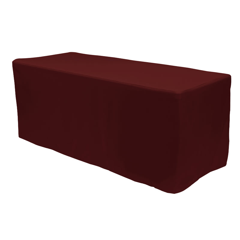 Rectangle Fitted Full Table Cover 6FT Table - Burgundy - Events and Crafts-Simply Elegant