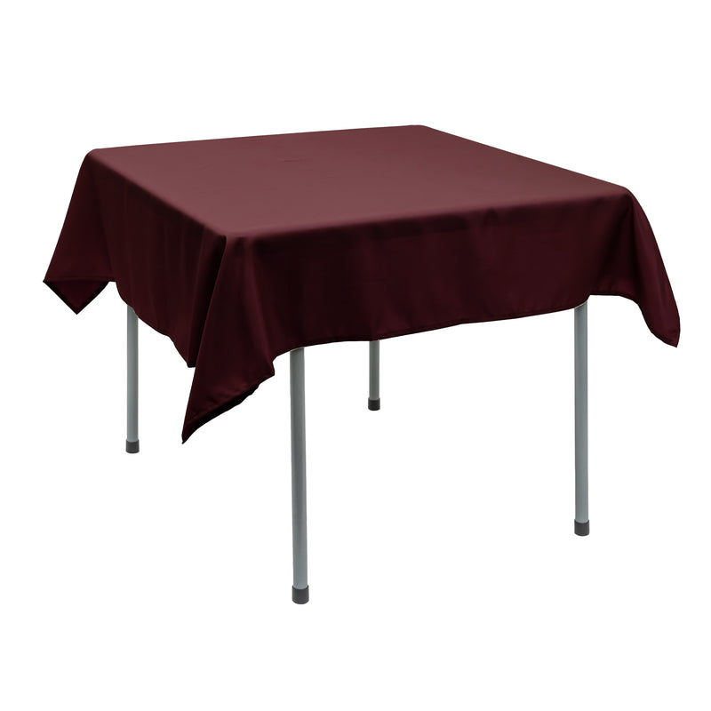 Polyester Square Tablecloth 54” x 54” - Burgundy - Events and Crafts-Simply Elegant