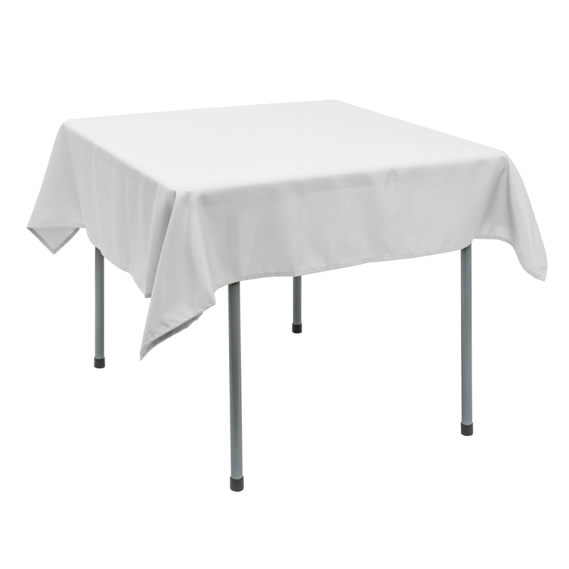 Polyester Square Tablecloth 54” x 54” - White - Events and Crafts-Simply Elegant