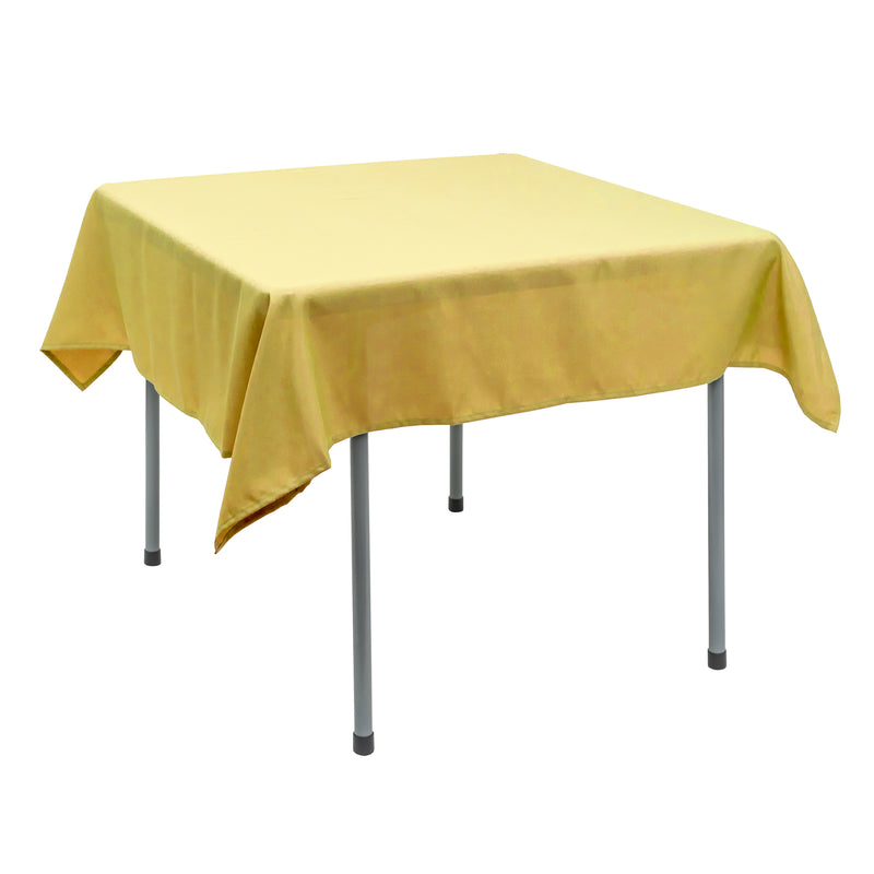 Polyester Square Tablecloth 54” x 54” - Yellow - Events and Crafts-Simply Elegant