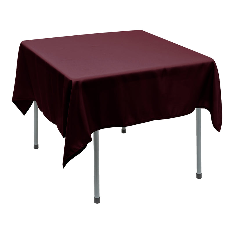 Polyester Square Tablecloth 70” x 70” - Burgundy - Events and Crafts-Simply Elegant
