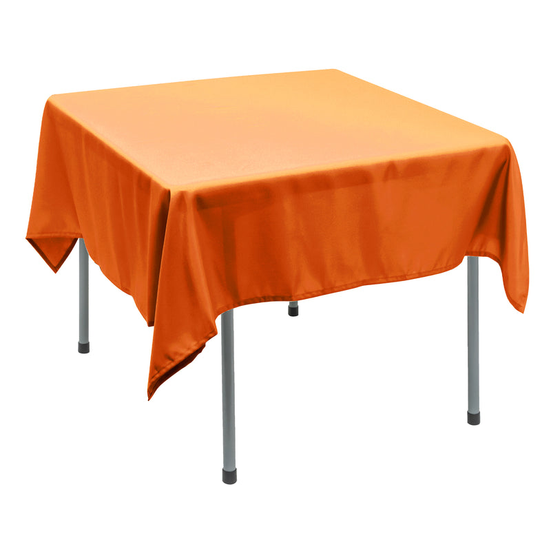 Polyester Square Tablecloth 70” x 70” - Orange - Events and Crafts-Simply Elegant