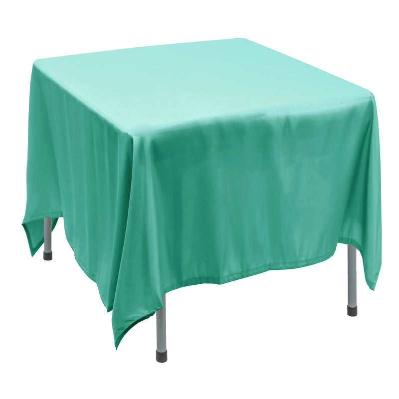 Polyester Square Tablecloth 90” x 90” - Aqua - Events and Crafts-Simply Elegant