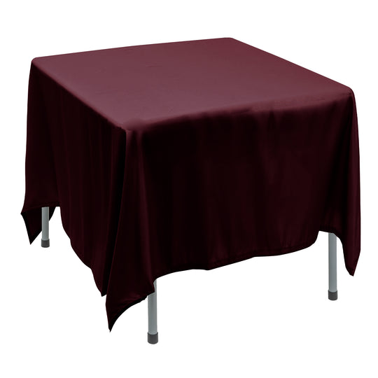 Polyester Square Tablecloth 90” x 90” - Burgundy