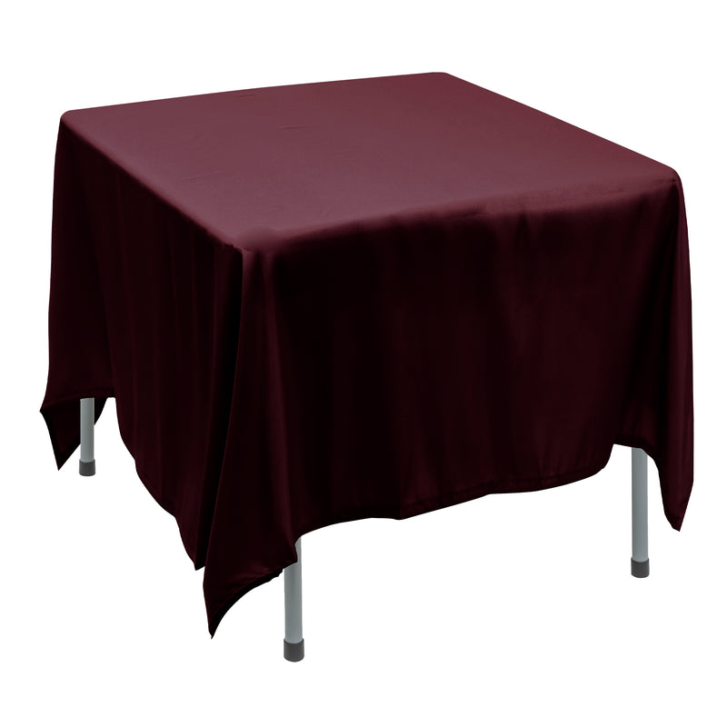 Polyester Square Tablecloth 90” x 90” - Burgundy - Events and Crafts-Simply Elegant