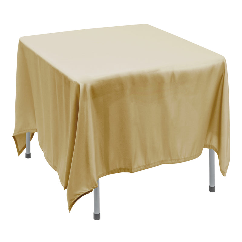 Polyester Square Tablecloth 90” x 90” - Champagne - Events and Crafts-Simply Elegant