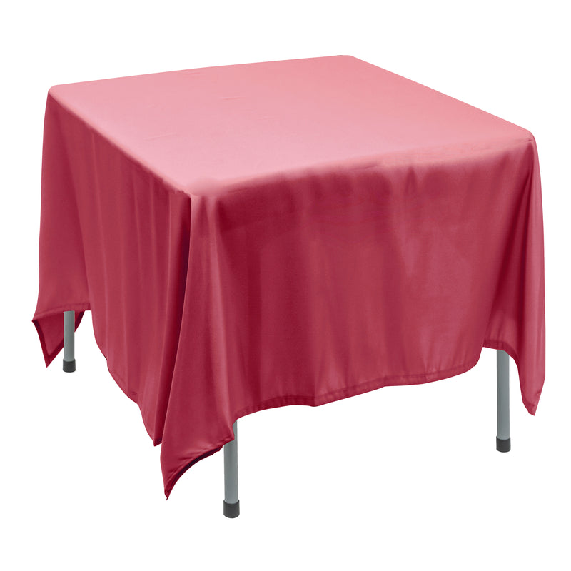 Polyester Square Tablecloth 90” x 90” - Coral - Events and Crafts-Simply Elegant