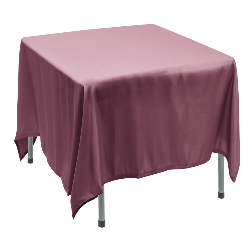 Polyester Square Tablecloth 90” x 90” - Mauve - Events and Crafts-Simply Elegant