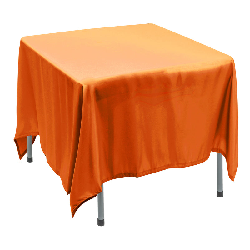 Polyester Square Tablecloth 90” x 90” - Orange - Events and Crafts-Simply Elegant