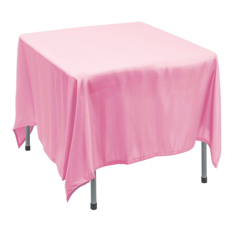 Polyester Square Tablecloth 90” x 90” - Pink - Events and Crafts-Simply Elegant
